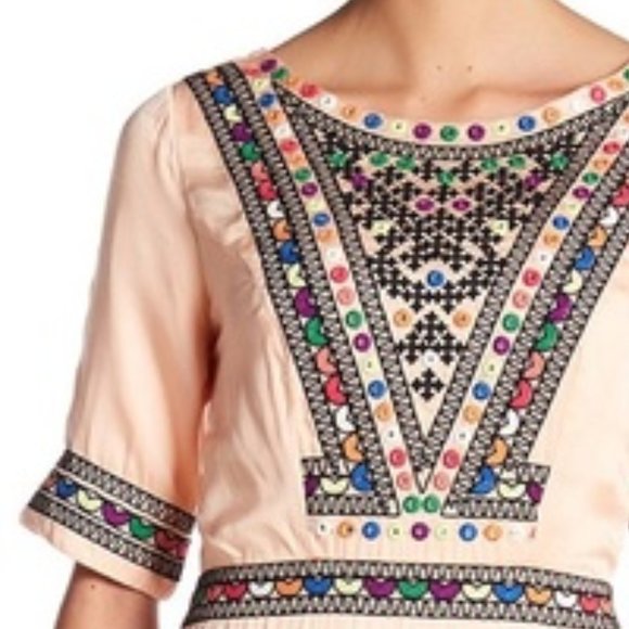 MAJORELLE new Layne Dress Embroidered Mirrored in Coral Reef Luxe SEXY Womens XL - Picture 4 of 17